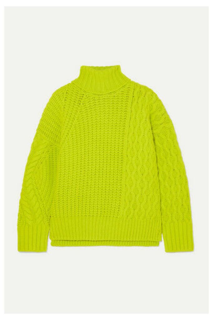 Andersson Bell - Alto Neon Cable-knit Wool-blend Sweater - Chartreuse