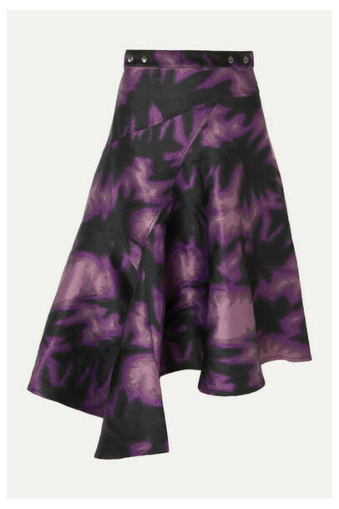 Marques' Almeida - Asymmetric Printed Brocade Wrap Midi Skirt - Purple