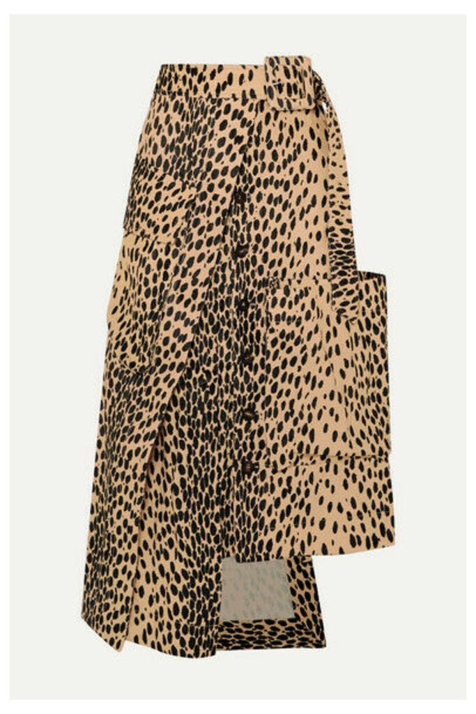 Jacquemus - Thika Leopard-print Cotton-blend Midi Skirt - Leopard print
