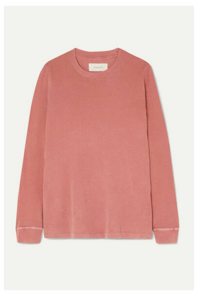 The Great - The Long Sleeve Cotton-jersey Top - Pastel pink