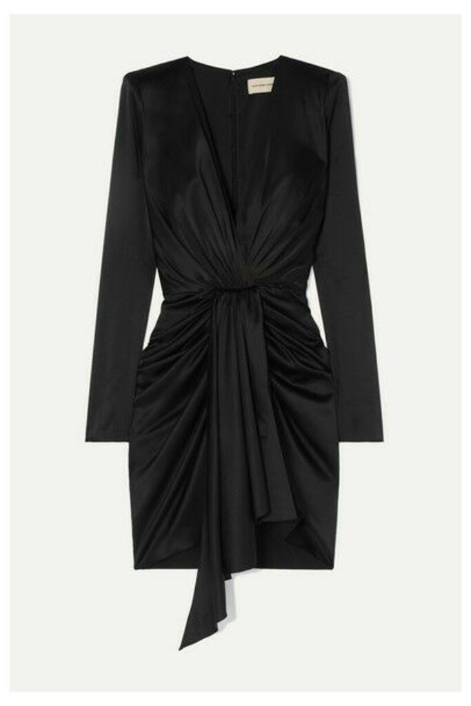 Alexandre Vauthier - Draped Stretch-silk Satin Mini Dress - Black