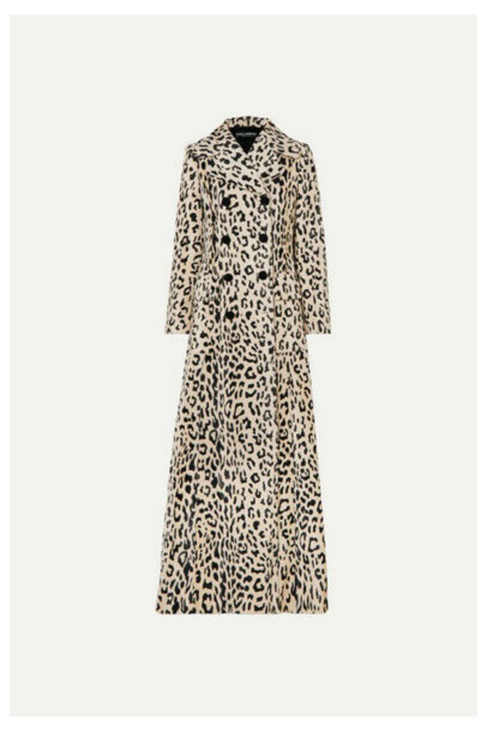 Dolce & Gabbana - Double-breasted Leopard-print Cotton-blend Faux Fur Coat - Leopard print