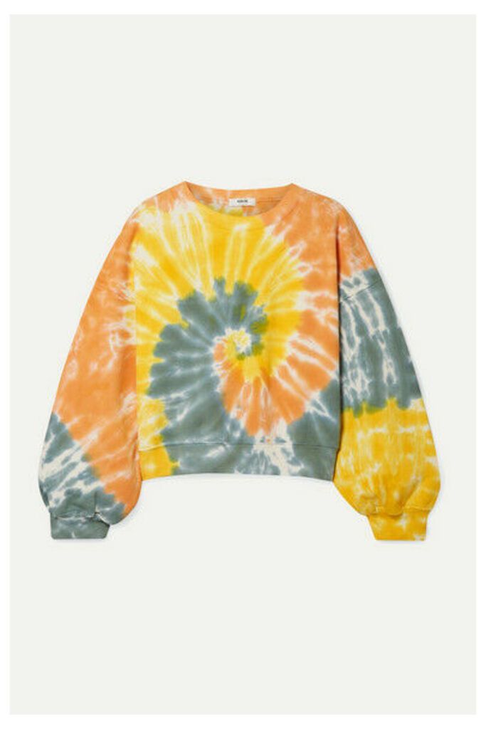 AGOLDE - Tie-dyed Cropped Cotton-jersey Sweatshirt - Yellow