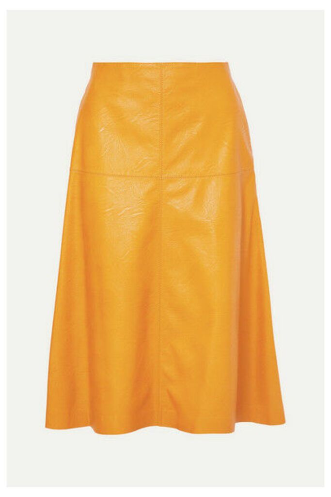 Stella McCartney - Faux Leather Midi Skirt - Yellow