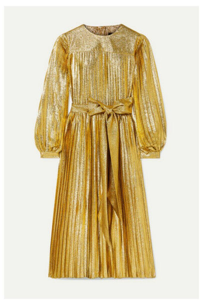Runway Marc Jacobs - Pleated Metallic Silk-blend Midi Dress - Gold