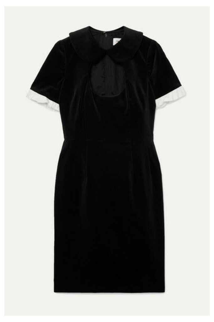 Comme des Garçons GIRL - Ruffle-trimmed Cutout Cotton-velvet Dress - Black