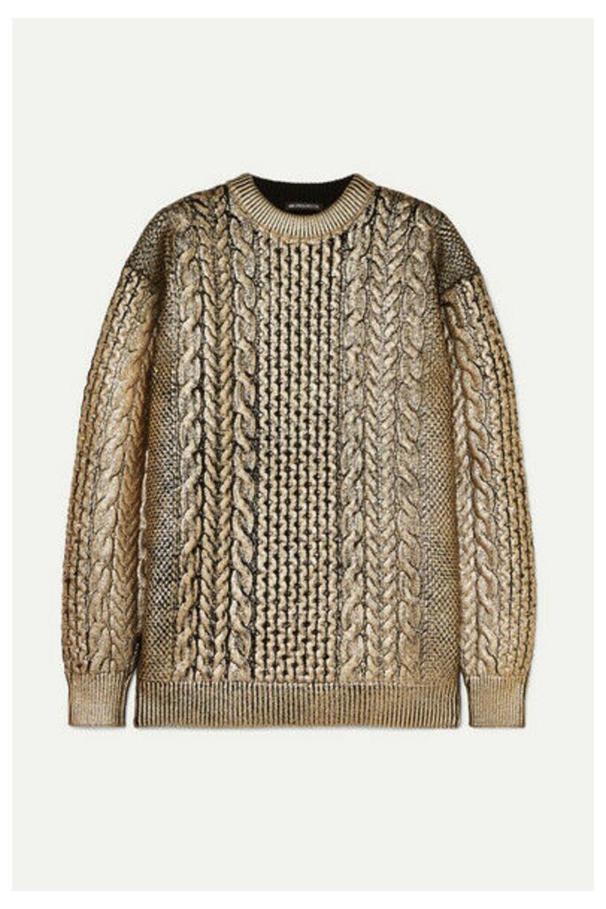 Ann Demeulemeester - Metallic Cable-knit Wool Sweater - Gold
