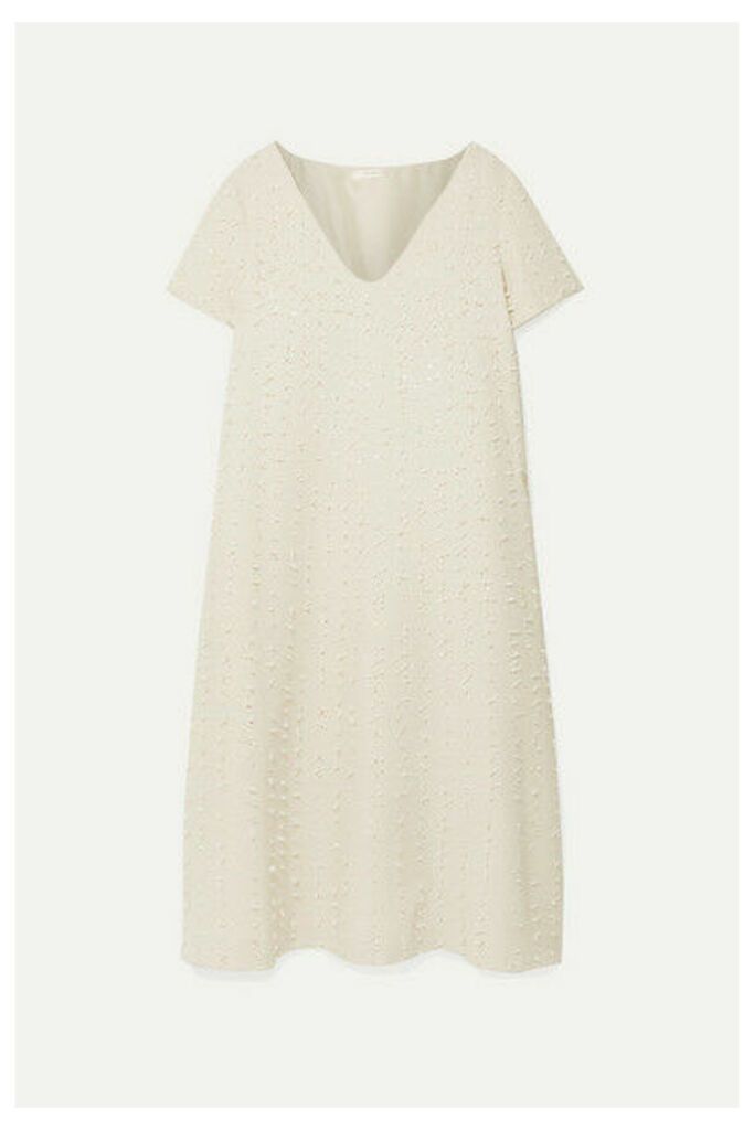 The Row - Mattei Embellished Wool And Silk-blend Crepe Midi Dress - Ivory