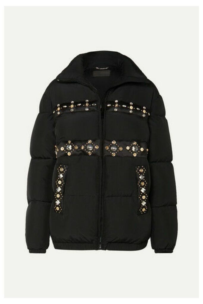 Versace - Embellished Quilted Shell Down Coat - Black
