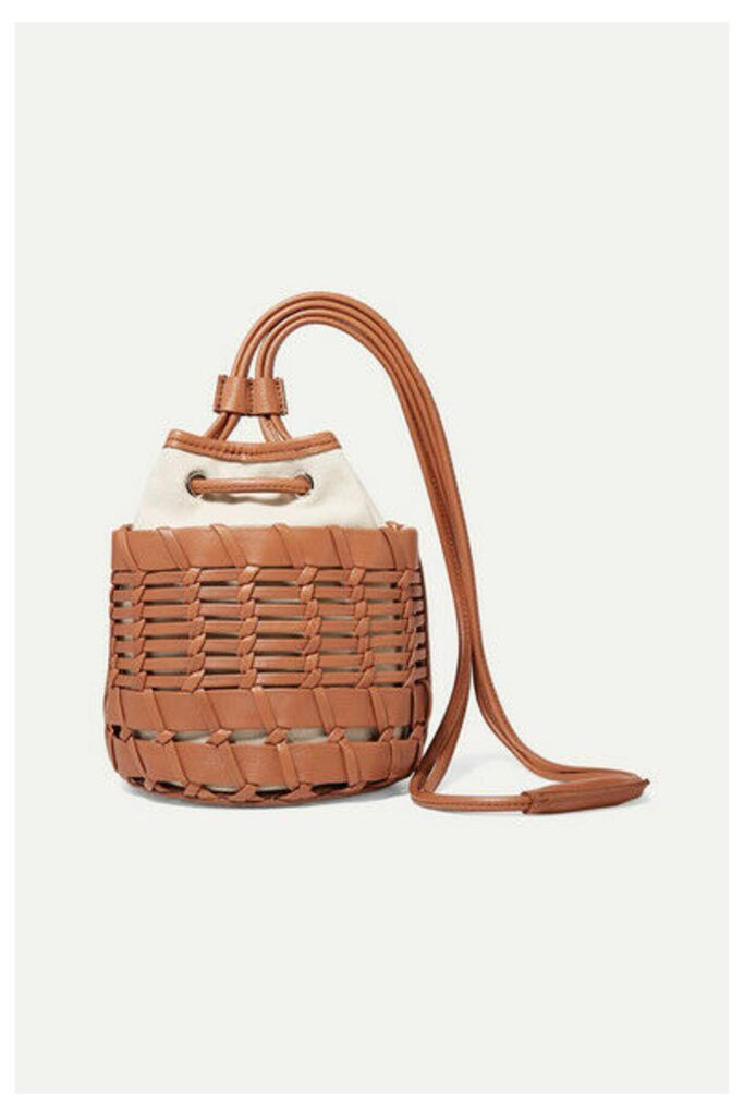HEREU - + Net Sustain Siana Leather And Organic Cotton-canvas Bucket Bag - Brown