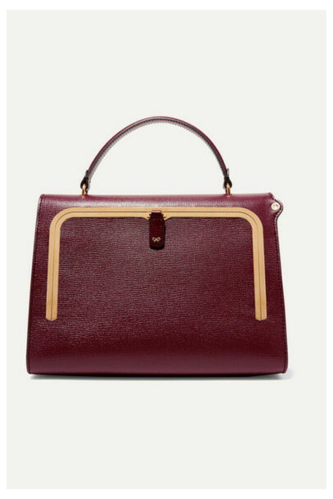 Anya Hindmarch - Postbox Textured-leather Tote - Burgundy