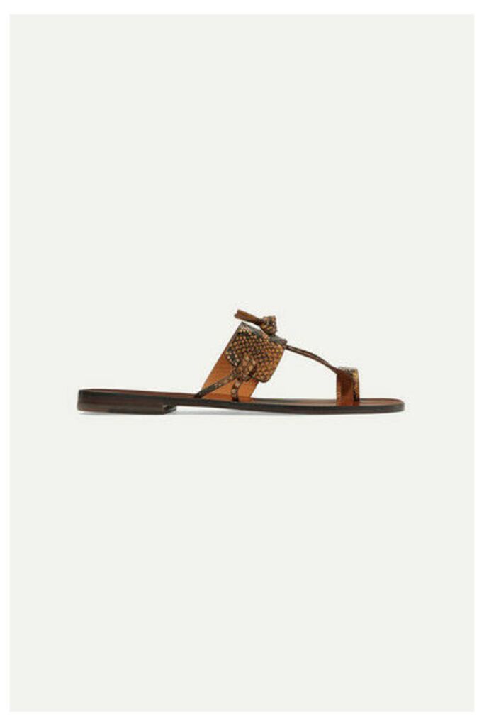 Zimmermann - Knotted Snake-effect Leather Sandals - Snake print