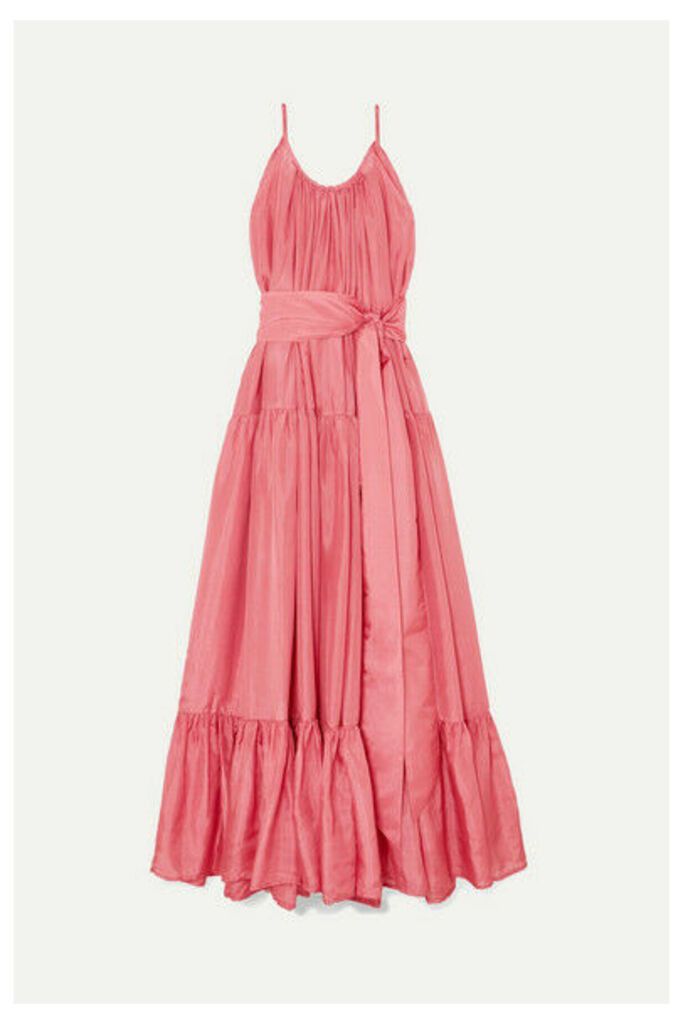Kalita - Genevieve Gathered Tiered Silk-habotai Maxi Dress - Pastel pink