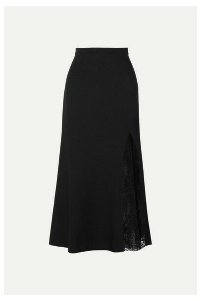 Givenchy - Lace-paneled Crepe Midi Skirt - Black