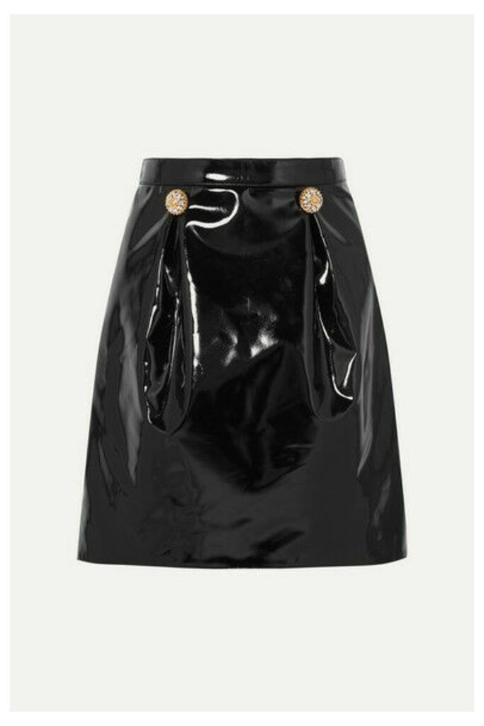Versace - Embellished Pvc Mini Skirt - Black