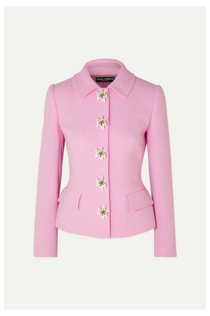 Dolce & Gabbana - Embellished Wool-crepe Blazer - Pink