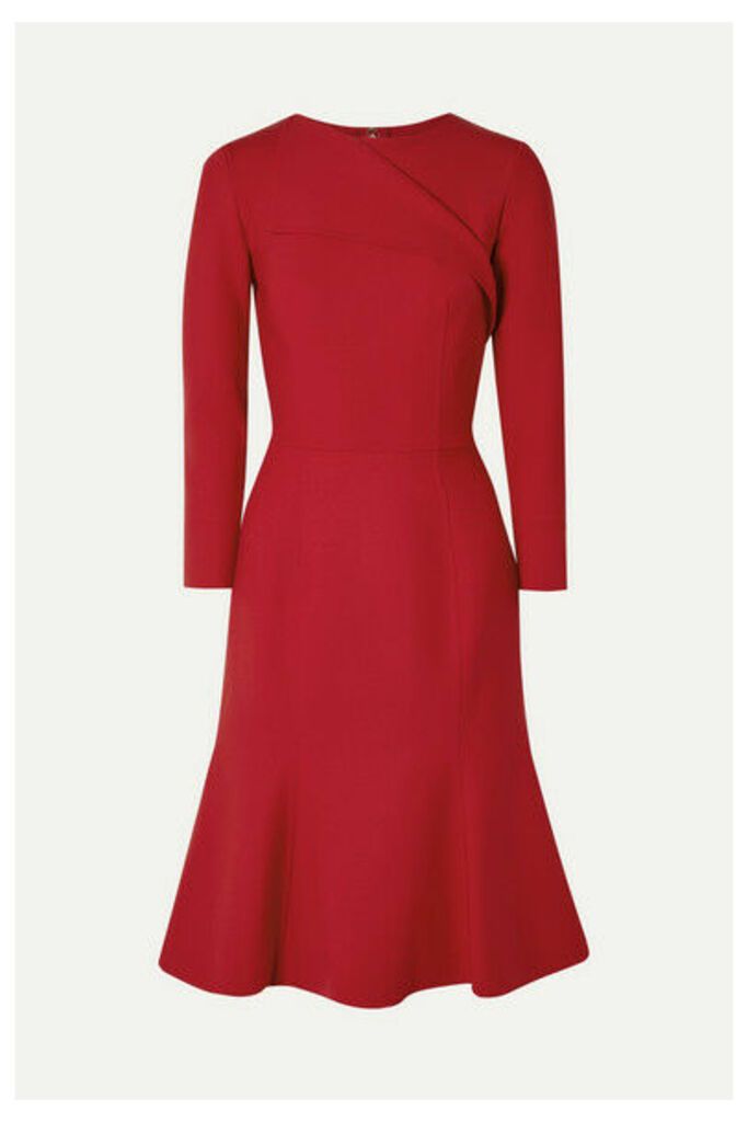 Oscar de la Renta - Draped Wool-blend Dress - Red