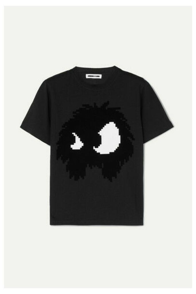 McQ Alexander McQueen - Flocked Cotton-jersey T-shirt - Black
