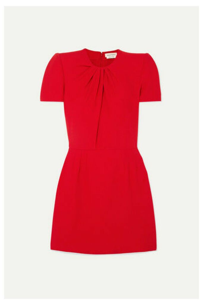 Alexander McQueen - Ruched Crepe Mini Dress - Red