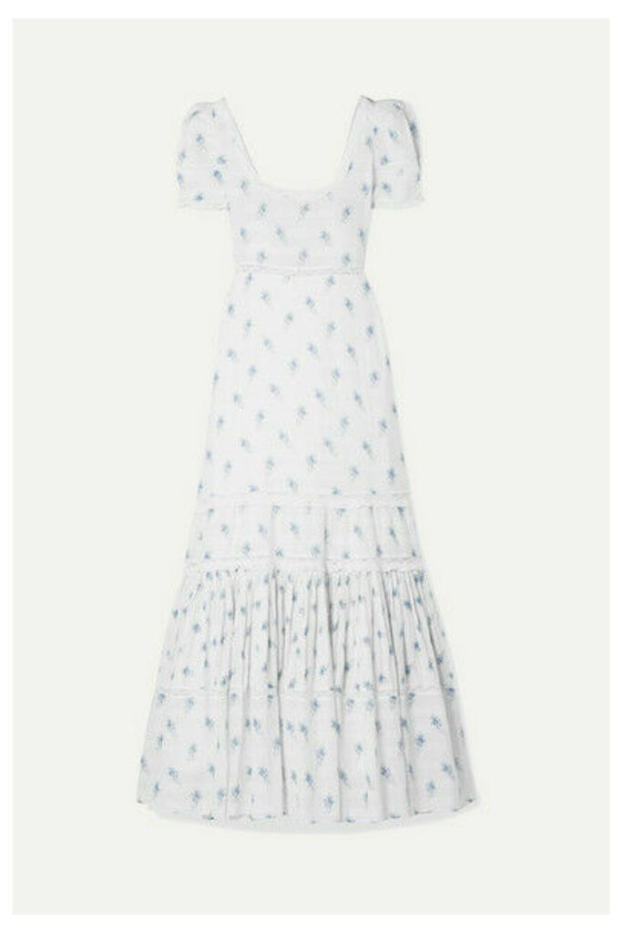 LoveShackFancy - Ryan Lace-trimmed Printed Cotton-voile Maxi Dress - White