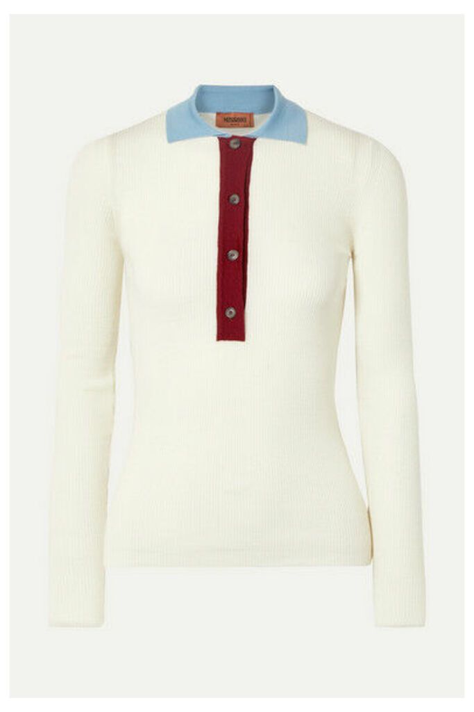 Missoni - Ribbed Wool Polo Shirt - Ivory