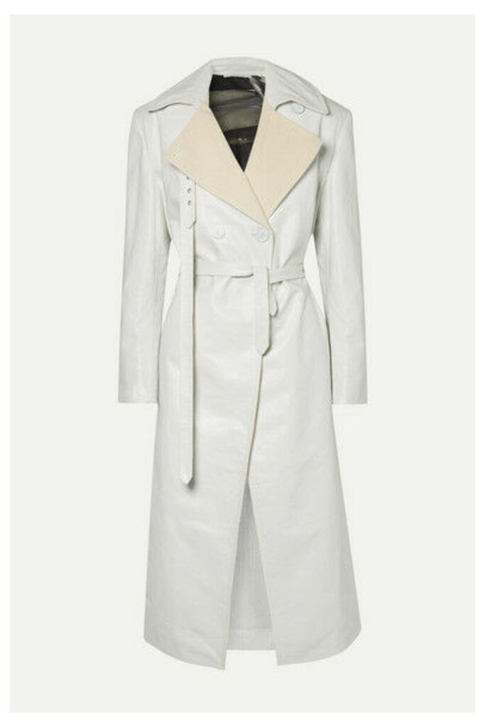 Peter Do - Canvas-trimmed Leather Trench Coat - Off-white