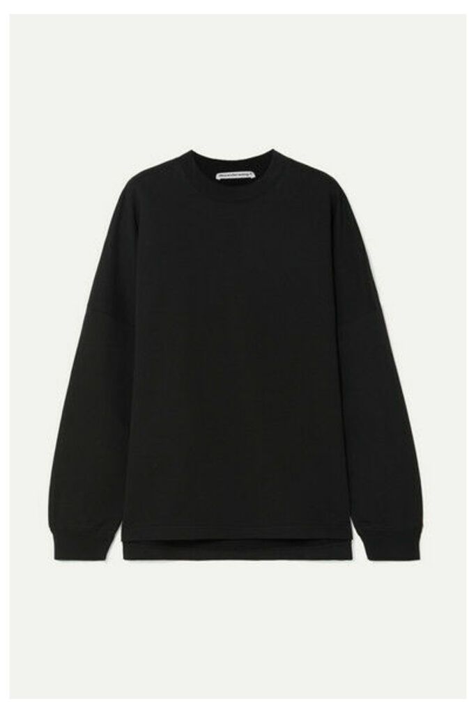 alexanderwang.t - Oversized Printed Cotton-terry Sweatshirt - Black