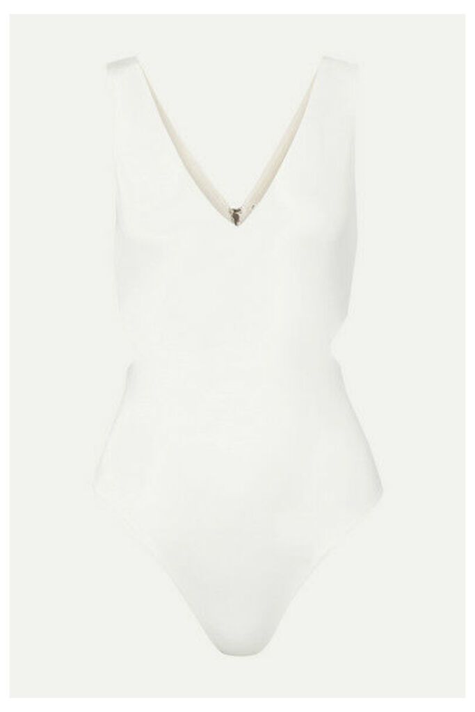 Alice + Olivia - Marley Cutout Stretch-jersey Thong Bodysuit - Off-white
