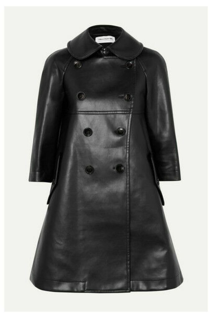 Comme des Garçons GIRL - Cutout Faux Leather Double-breasted Coat - Black