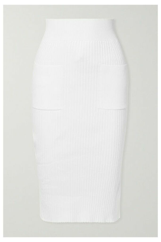 COURREGES - Ribbed Cotton-blend Pencil Skirt - White