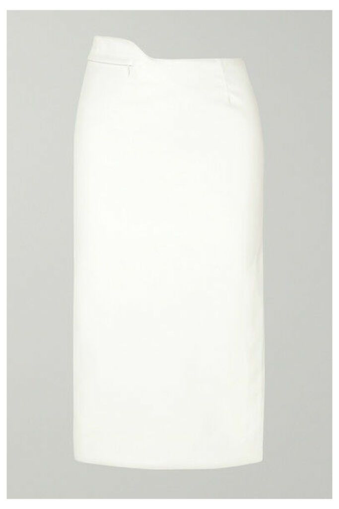 Commission - Fanny Faux Leather Midi Skirt - White