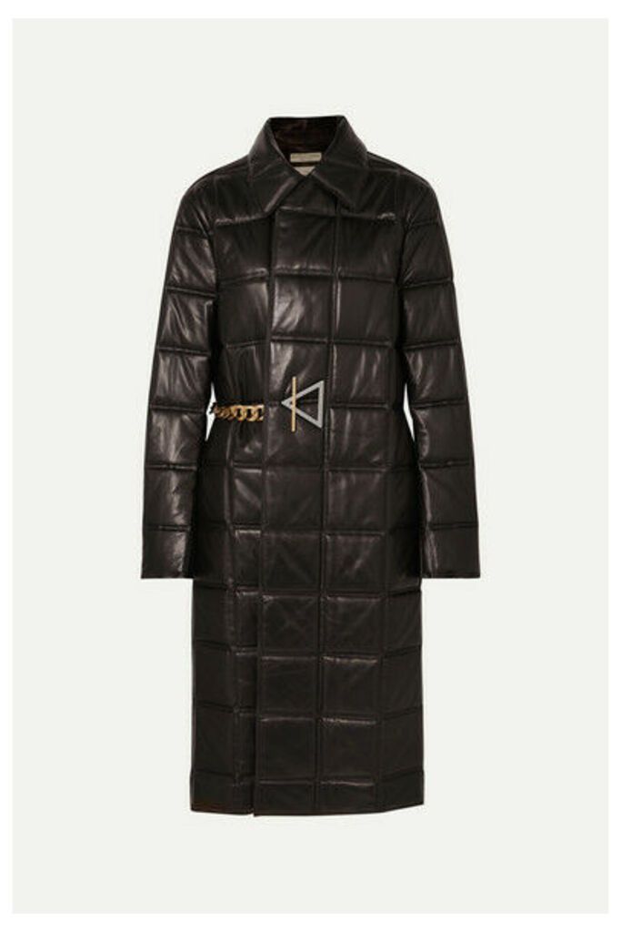 Bottega Veneta - Chain-embellished Quilted Leather Coat - Black