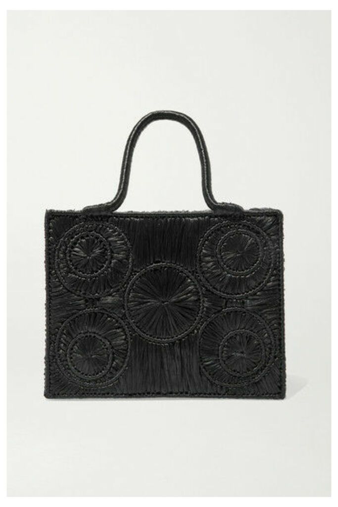 Sophie Anderson - Caba Leather-trimmed Raffia Tote - Black