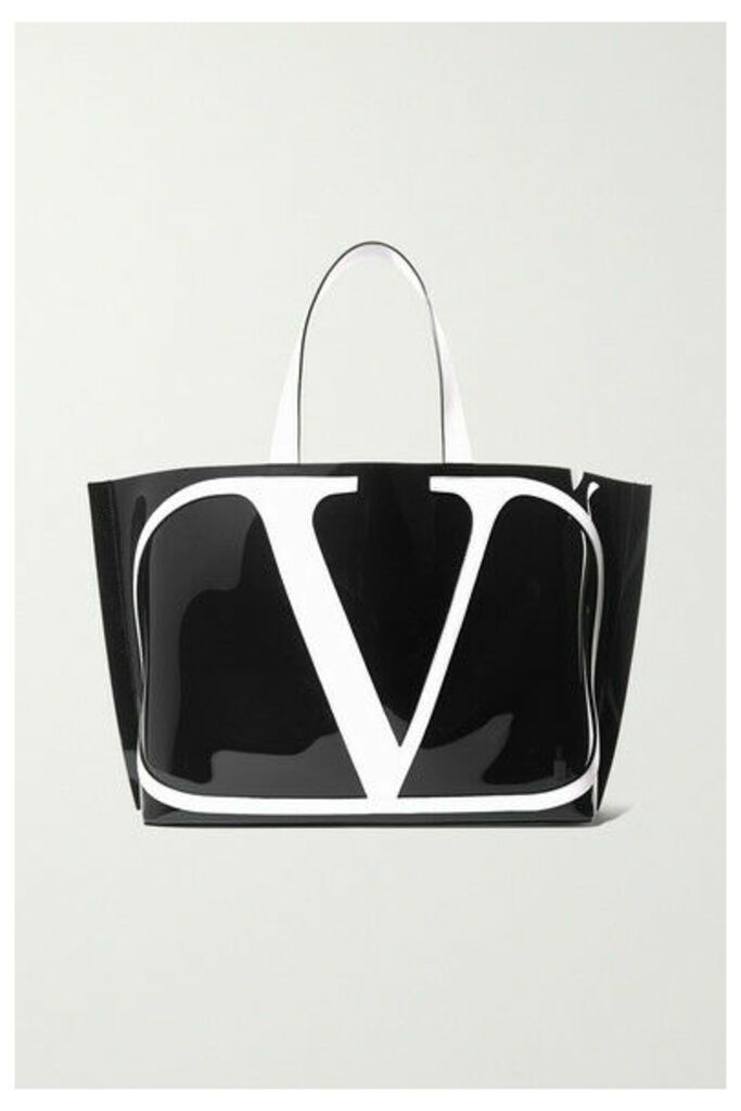 Valentino - Valentino Garavani Vlogo Escape Large Leather-trimmed Pvc Tote - Black