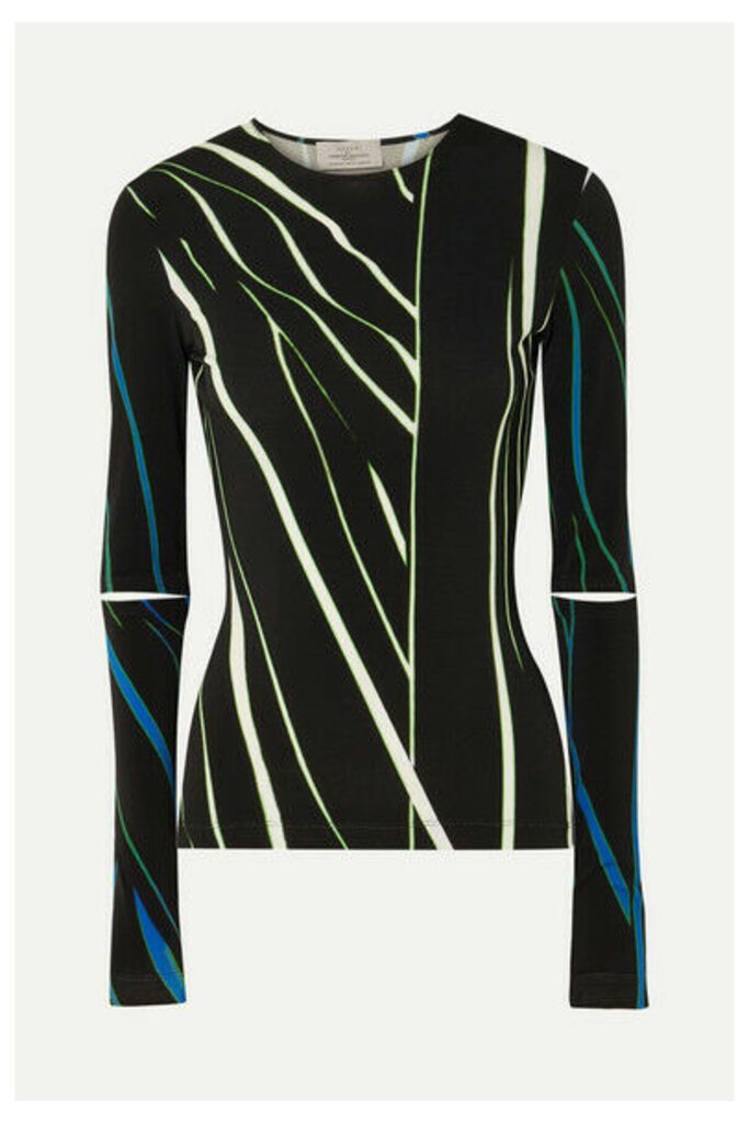 Preen by Thornton Bregazzi - Dee Cutout Printed Stretch-jersey Top - Black