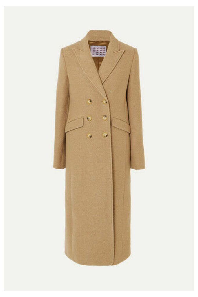 ALEXACHUNG - Double-breasted Boiled Wool Coat - Camel