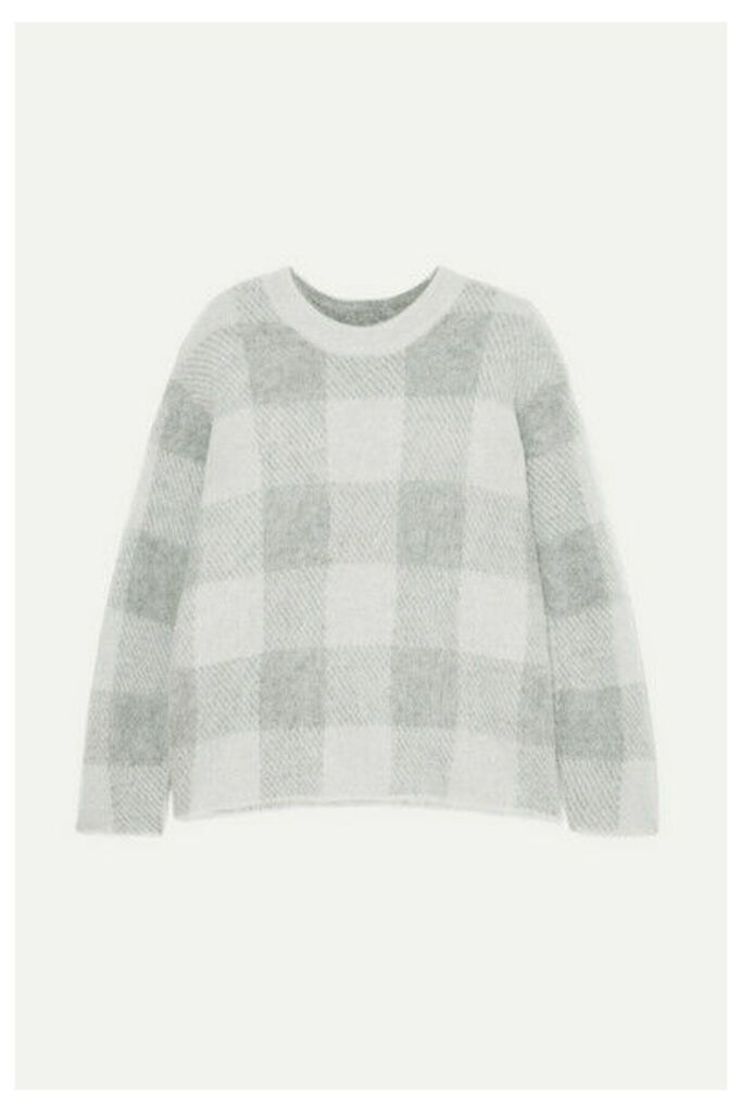 Vince - Checked Knitted Sweater - Gray