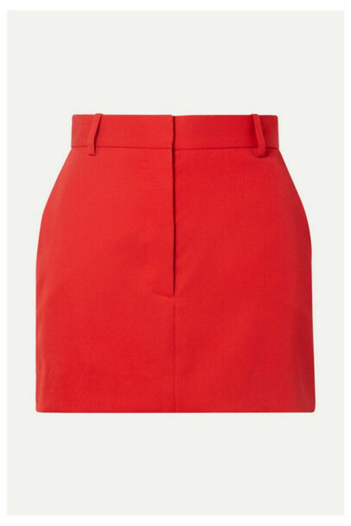 CALVIN KLEIN 205W39NYC - Striped Wool-twill Mini Skirt - Red