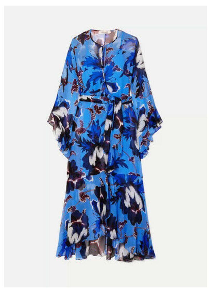 Diane von Furstenberg - Lizella Ruffled Floral-print Crepon Wrap Maxi Dress - Blue