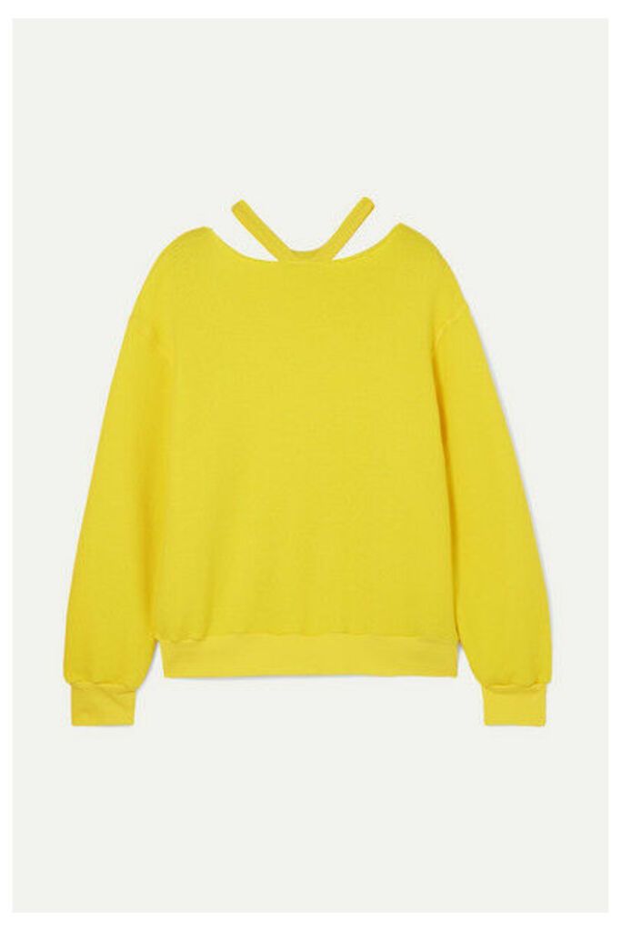 Unravel Project - Appliquéd Cutout Cotton And Cashmere-blend Sweater - Yellow
