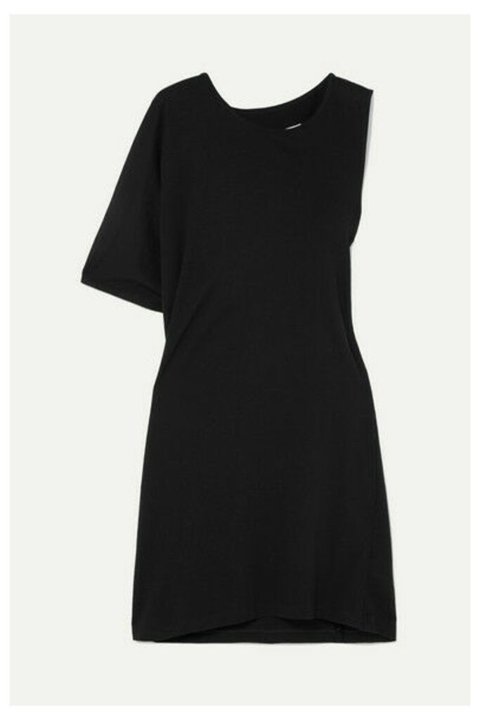 MM6 Maison Margiela - Asymmetric Twist Cotton-jersey T-shirt Dress - Black