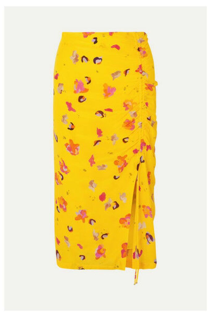 Altuzarra - Fausto Printed Silk Crepe De Chine Midi Skirt - Yellow