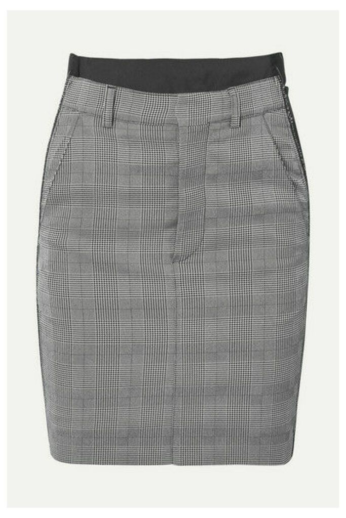Vetements - Checked Cady And Wool-blend Mini Skirt - Gray