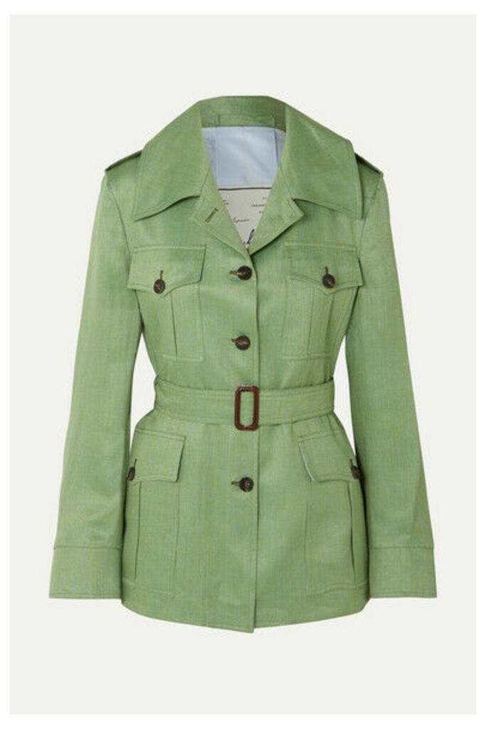 Giuliva Heritage - The Sahariana Belted Linen Jacket - Green