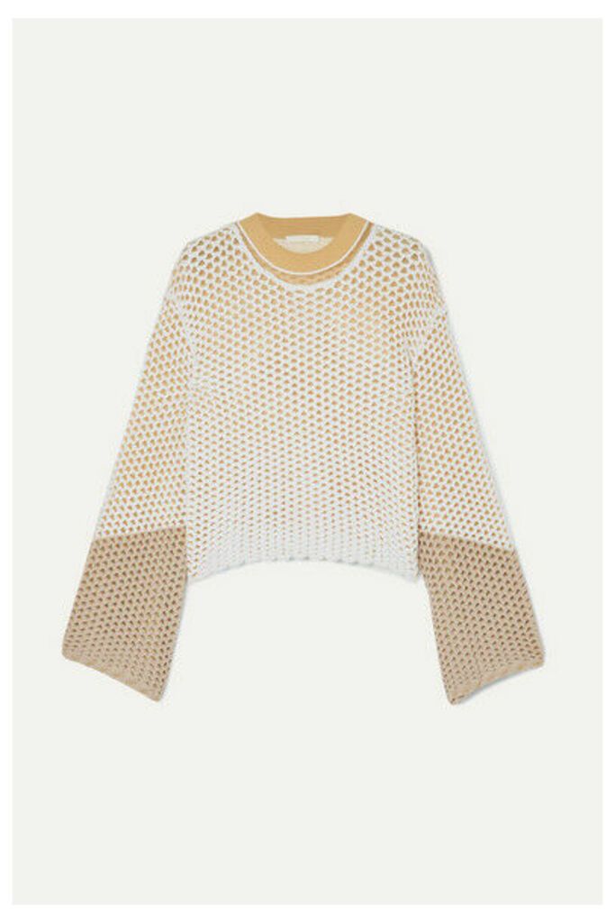 Chloé - Layered Crochet And Open-knit Sweater - Sand