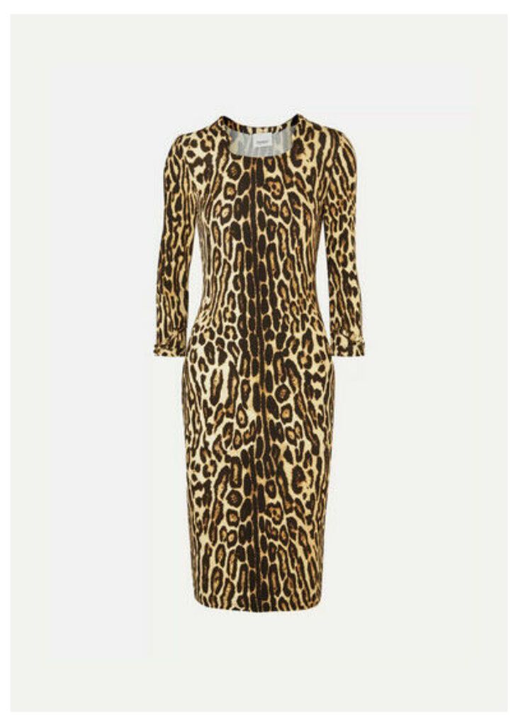 Burberry - Leopard-print Stretch-jersey Dress - Leopard print
