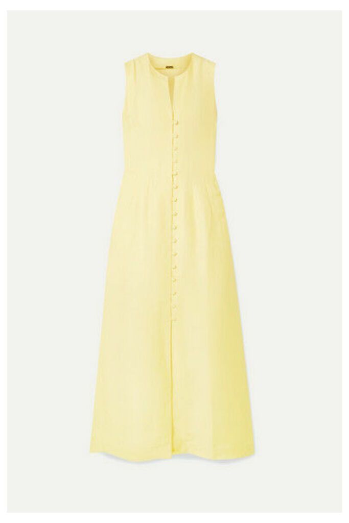 Cult Gaia - Gia Linen-blend Midi Dress - Pastel yellow