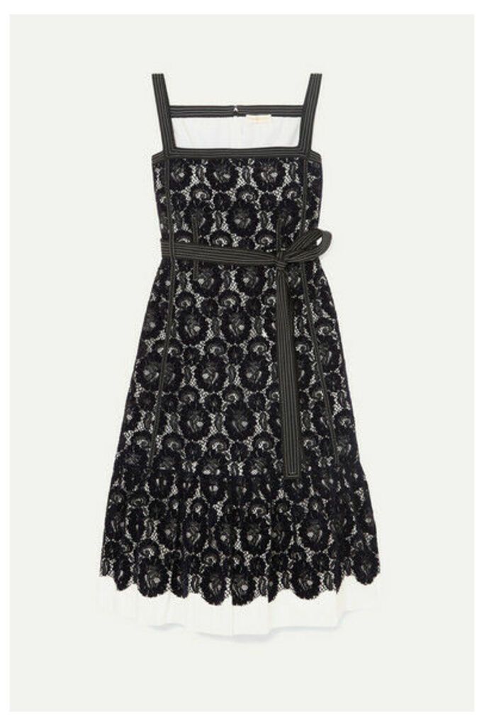 Tory Burch - Kristen Flocked Lace And Cotton Dress - Midnight blue