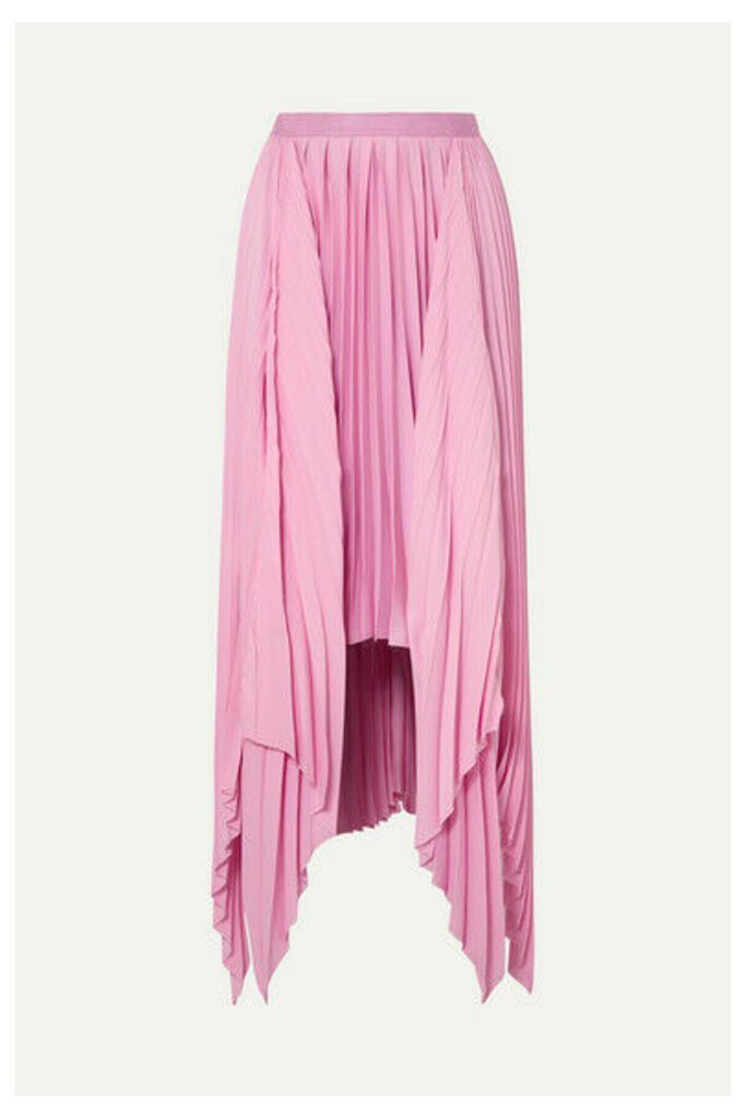 Khaite - Charlotte Pleated Asymmetric Satin Midi Skirt - Pink
