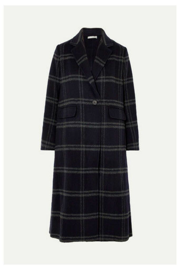 Vince - Shadow Checked Wool-blend Coat - Navy